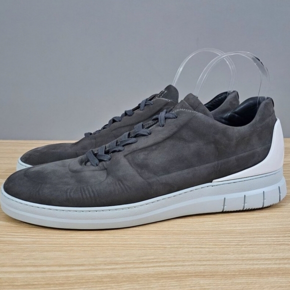 Dunhill Radial Spoiler Low Top Sneaker Casual Gray Nubuck Leather Shoe EU 46